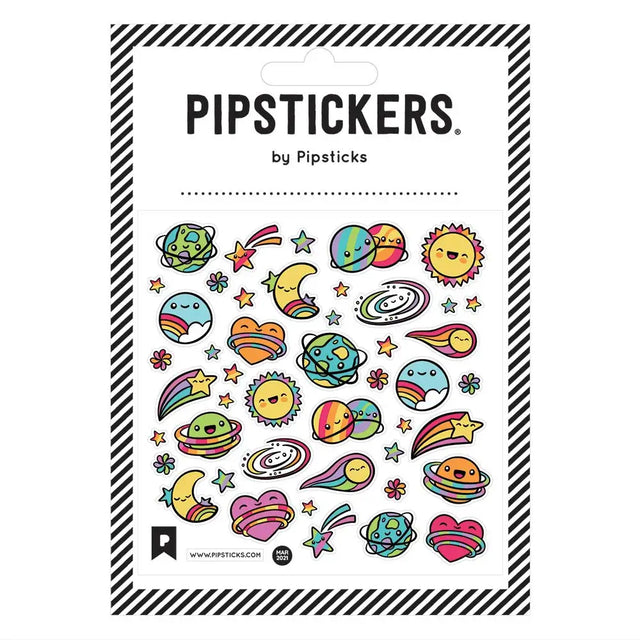 PipStickers are the PERFECT gift for the sticker lover in your life - even if it's you! These unique PVC designs with holographic gold foil accents come on a clear backing and cannot be found anywhere else.

Includes one 4'' x 4'' sheet of Universally Cute PipStickers and includes the Pipsticks manifesto.