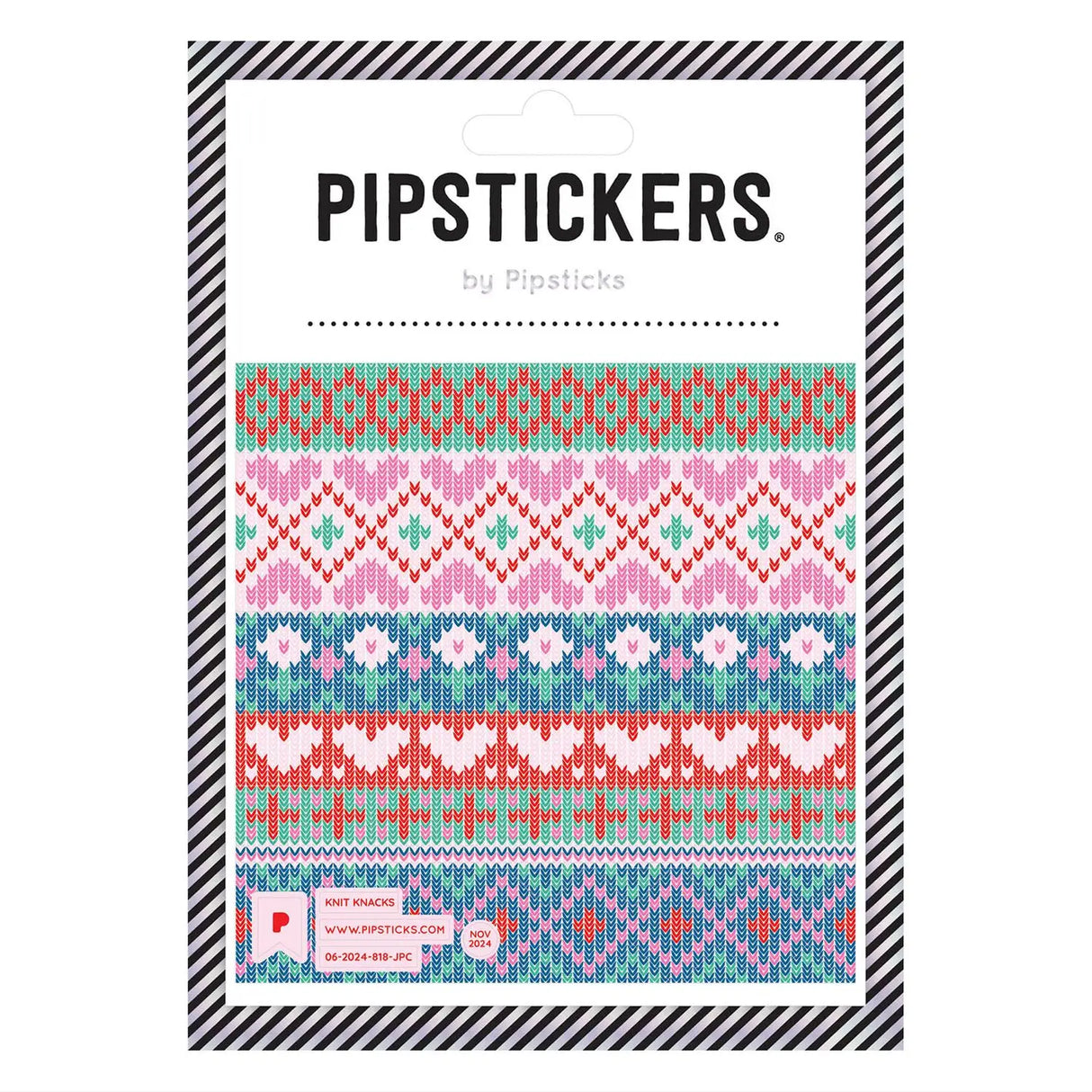 PipStickers are the PERFECT gift for the sticker lover in your life - even if it's you! These unique PVC designs come on a clear backing and cannot be found anywhere else.

Includes one 4'' x 4'' sheet of Knit Knacks PipStickers and includes the Pipsticks manifesto.