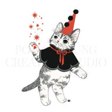 Unlock your inner magician with our Mystical Cat Magician Vinyl Sticker. This captivating sticker showcases a spellbinding feline conjuring sparkling stars and enchantment from the cosmic abyss. It's a symbol of the limitless enchantment that lies within you. Apply this sticker to any surface - it adheres effortlessly to your laptop, journal, water bottle, and more.