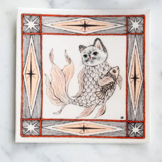 A series of astrology stickers that has a cat design for each zodiac sign! This enchanting design is perfect for astrology lovers, cat enthusiasts, and anyone who adores whimsical details. Printed on durable white vinyl, this sticker is waterproof, UV-proof, and long-lasting — ideal for decorating water bottles, laptops, journals, or gifts.