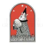 Unleash the magic with our Wizard Vinyl Sticker. This enchanting sticker features a mystical feline wizard, carefully holding a mysterious egg, poised for the moment of transformation. Apply this sticker to any surface, from your laptop to your notebook, and watch the enchantment unfold. Its white background complements any backdrop. Crafted from durable white glossy vinyl, this sticker will remain vivid and intact for a long time.