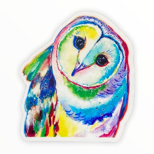 Pegatina de búho en estilo pop art