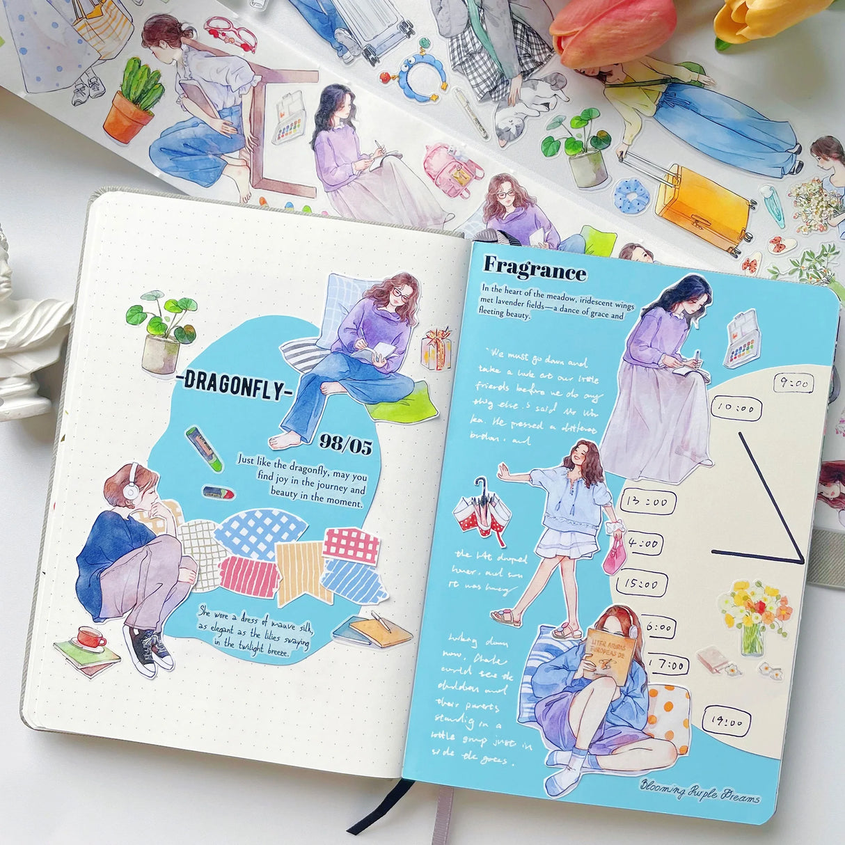 Weekend energy, beautifully illustrated.
The Pre-cut Hello Weekend Wide Washi/PET Tape features a gentle, lifestyle-inspired character embracing all the calm, restorative activities we love — from peaceful reading breaks to scenic bike rides, mindful journaling sessions, slow travel moments, and music-filled afternoons.
