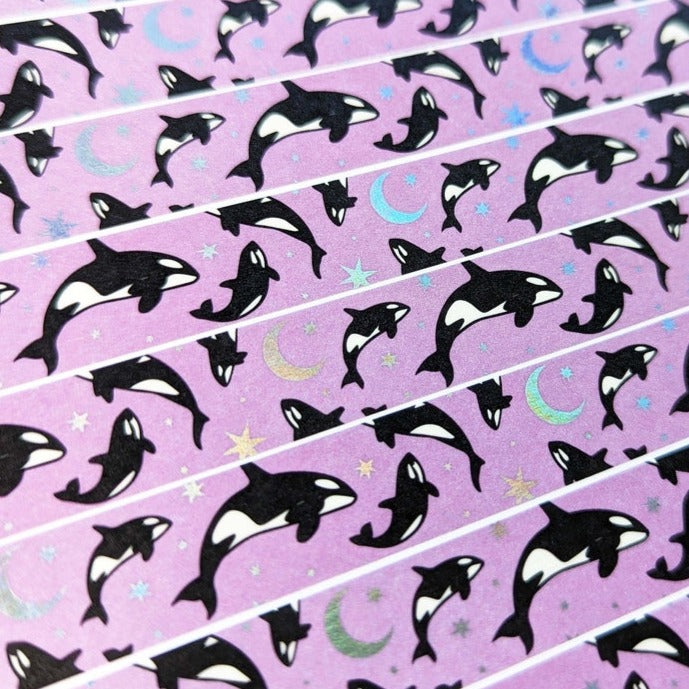 Purple Orcas Celestial Moon & Stars Washi Tape