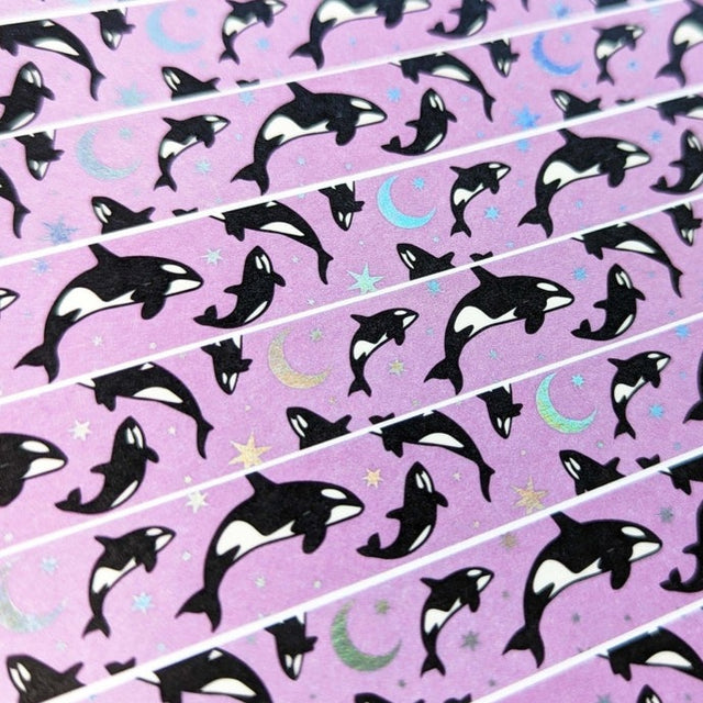Purple Orcas Celestial Moon & Stars Washi Tape