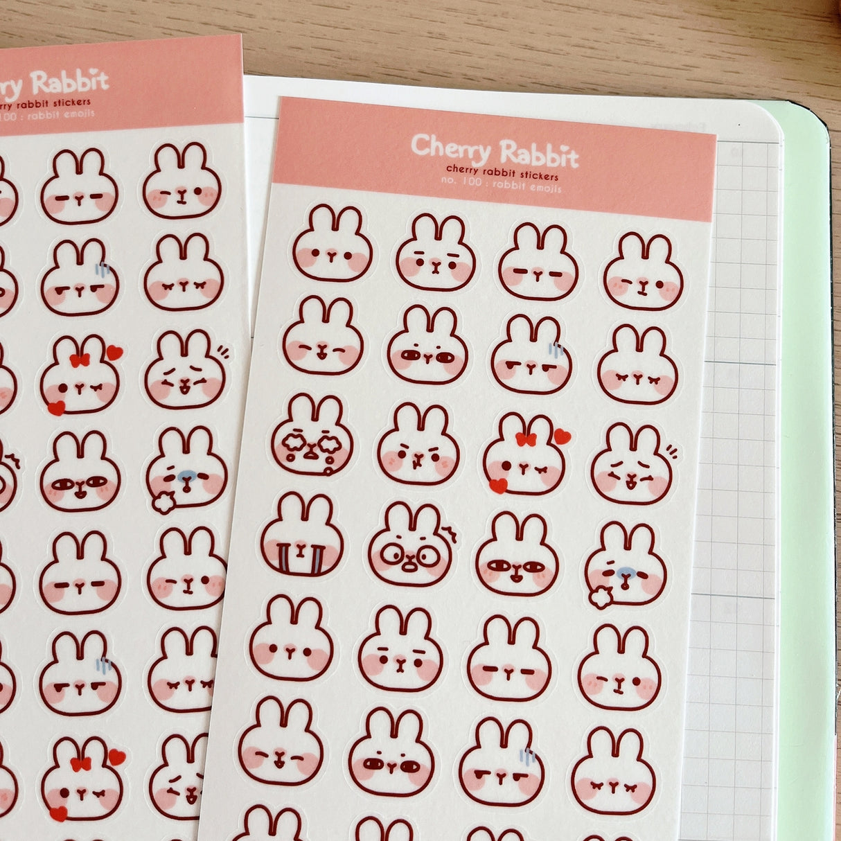 Cherry Rabbit - Rabbit Emojis Sticker