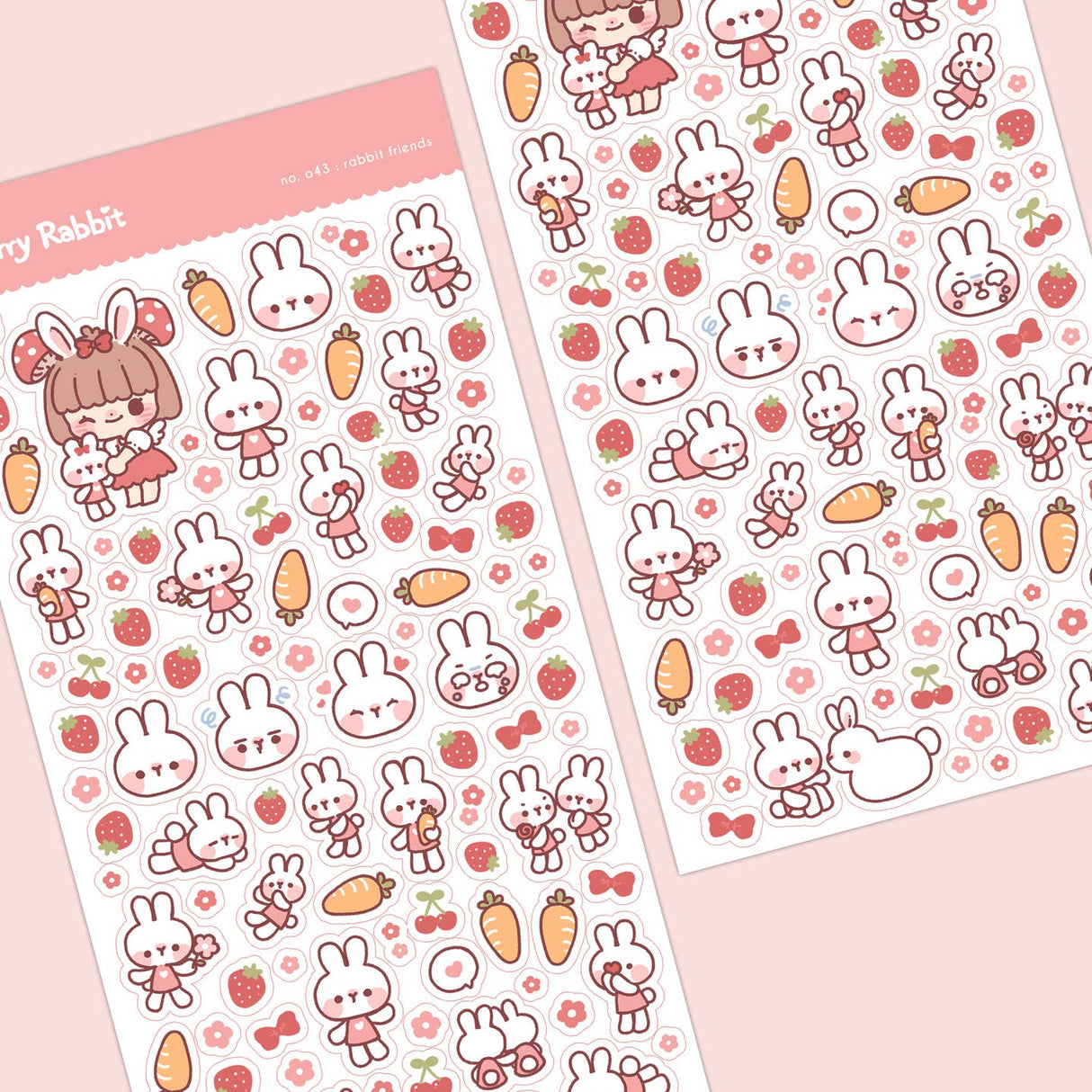 Cherry Rabbit - Rabbit Friends Sticker Sheet