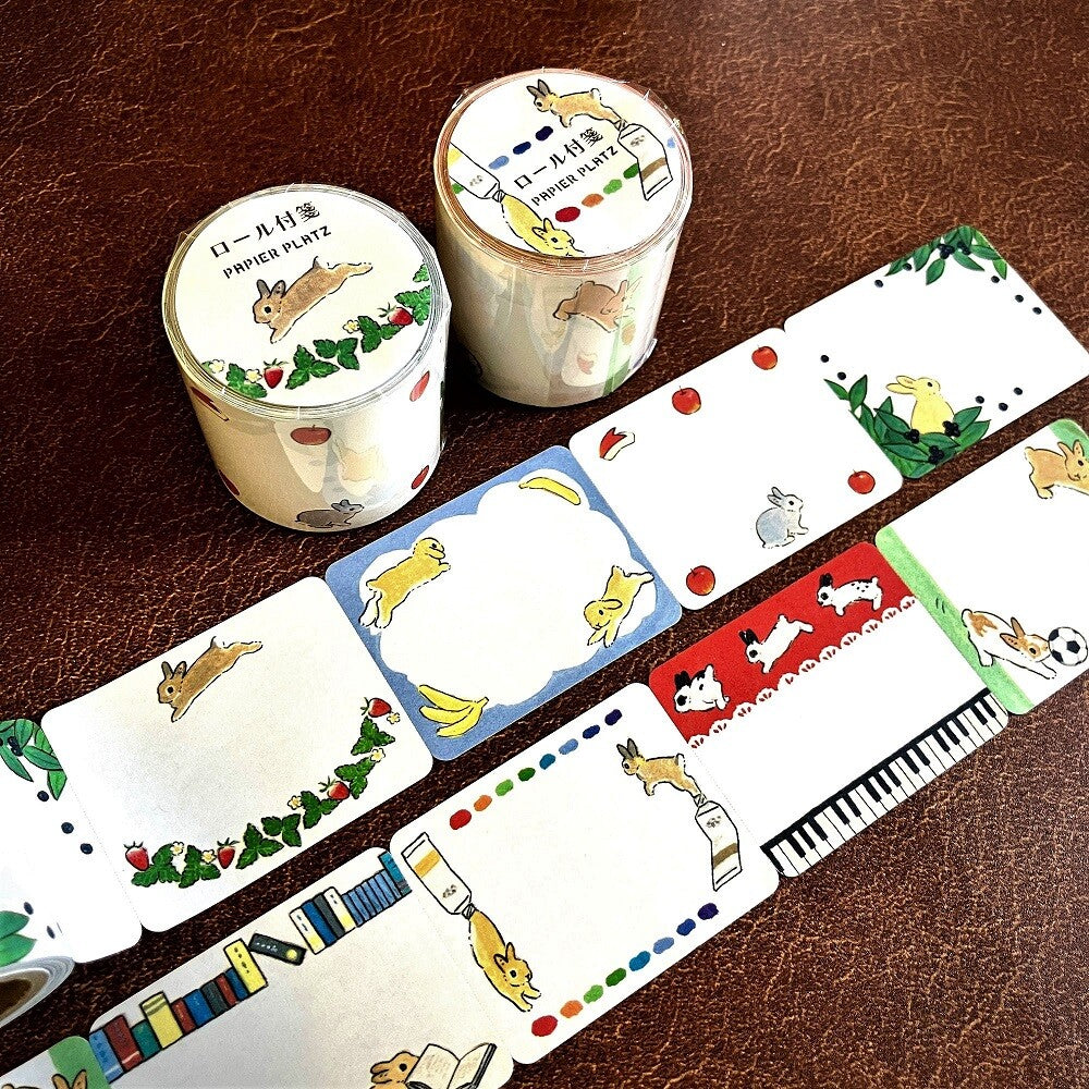 Papier Platz x Schinako Moriyama Sticky Notes Roll - Bunny & Fruits