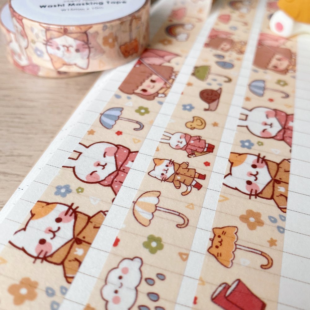 Cherry Rabbit - Rainy Days Washi Tape