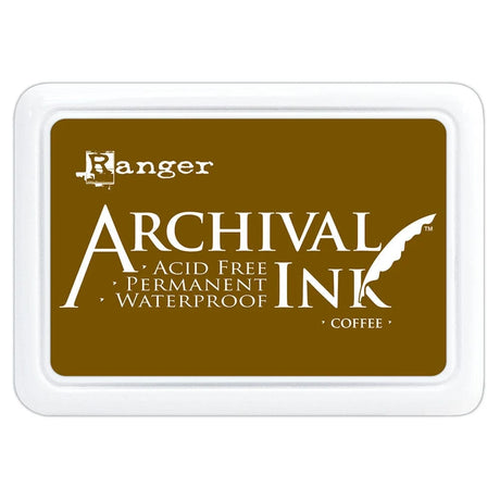 Ranger Archival Ink Pad - Coffee

Archival Inks™ provide lasting stamping results that are permanent on many surfaces. Get a crisp image that doesn't bleed over water-based inks, markers, acrylic paint, watercolors, and more. Pads can be easily re-inked with the coordinating Archival Ink Re-Inker.