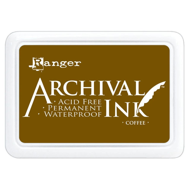 Ranger Archival Ink Pad - Coffee

Archival Inks™ provide lasting stamping results that are permanent on many surfaces. Get a crisp image that doesn't bleed over water-based inks, markers, acrylic paint, watercolors, and more. Pads can be easily re-inked with the coordinating Archival Ink Re-Inker.