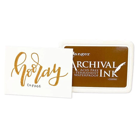 Ranger Archival Ink Pad - Coffee

Archival Inks™ provide lasting stamping results that are permanent on many surfaces. Get a crisp image that doesn't bleed over water-based inks, markers, acrylic paint, watercolors, and more. Pads can be easily re-inked with the coordinating Archival Ink Re-Inker.