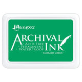 Ranger Archival Ink in Emerald Green delivers deeply saturated, jewel-toned color that brings your stamped images to vivid life. This permanent, acid-free ink pad produces crisp, clean impressions on paper, cardstock, matte and glossy paper, and even non-porous surfaces.