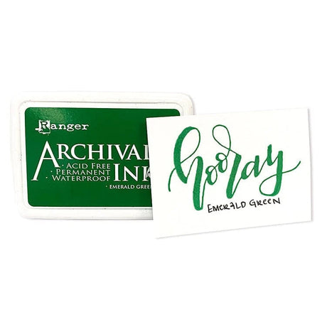 Ranger Archival Ink in Emerald Green delivers deeply saturated, jewel-toned color that brings your stamped images to vivid life. This permanent, acid-free ink pad produces crisp, clean impressions on paper, cardstock, matte and glossy paper, and even non-porous surfaces.