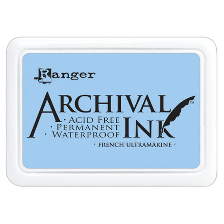 Ranger Archival Ink Pad - French Ultramarine

Archival Inks™ provide lasting stamping results that are permanent on many surfaces. Get a crisp image that doesn't bleed over water-based inks, markers, acrylic paint, watercolors, and more. Pads can be easily re-inked with the coordinating Archival Ink Re-Inker.