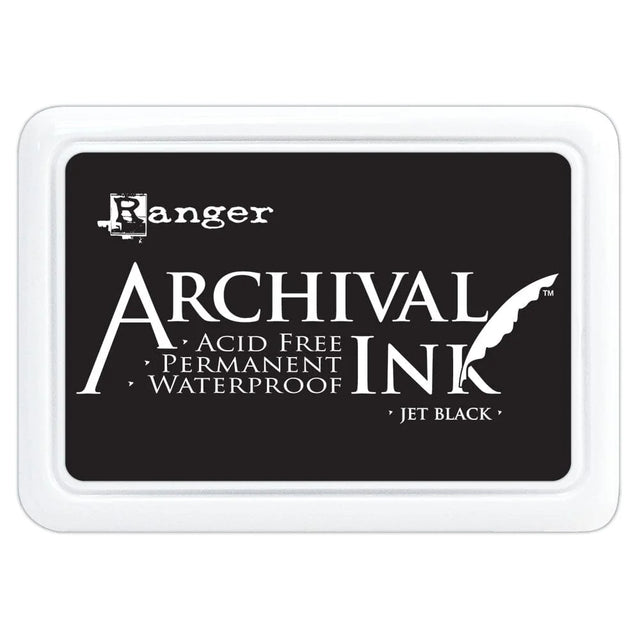 Ranger Archival Ink Pad - Jet Black

Archival Inks™ provide lasting stamping results that are permanent on many surfaces. Get a crisp image that doesn't bleed over water-based inks, markers, acrylic paint, watercolors, and more. Pads can be easily re-inked with the coordinating Archival Ink Re-Inker.