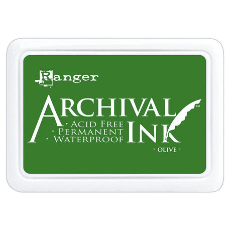 Ranger Archival Ink Pad - Olive

Archival Inks™ provide lasting stamping results that are permanent on many surfaces. Get a crisp image that doesn't bleed over water-based inks, markers, acrylic paint, watercolors, and more. Pads can be easily re-inked with the coordinating Archival Ink Re-Inker.