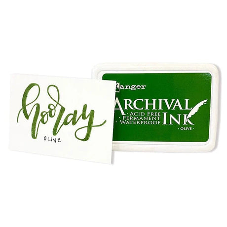 Ranger Archival Ink Pad - Olive

Archival Inks™ provide lasting stamping results that are permanent on many surfaces. Get a crisp image that doesn't bleed over water-based inks, markers, acrylic paint, watercolors, and more. Pads can be easily re-inked with the coordinating Archival Ink Re-Inker.