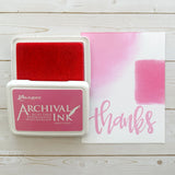 Ranger Archival Ink Pad - Sweet Treat

Archival Inks™ provide lasting stamping results that are permanent on many surfaces. Get a crisp image that doesn't bleed over water-based inks, markers, acrylic paint, watercolors, and more. Pads can be easily re-inked with the coordinating Archival Ink Re-Inker.
