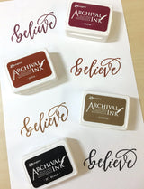Ranger Mini Archival Ink Pads are the same unique, fade resistant dye ink formula as full size Archival Ink Pads, but in a convenient mini pad. Archival Inks provide long lasting stamping results that are permanent on many surfaces.