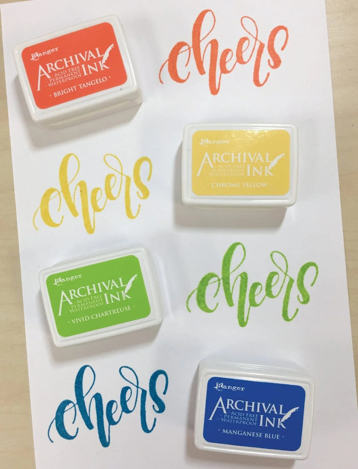 Ranger Mini Archival Ink Pads are the same unique, fade resistant dye ink formula as full size Archival Ink Pads, but in a convenient mini pad. Archival Inks provide long lasting stamping results that are permanent on many surfaces.