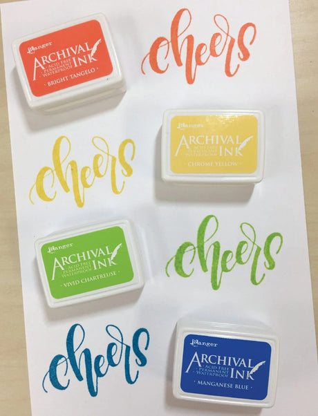 Ranger Mini Archival Ink Pads are the same unique, fade resistant dye ink formula as full size Archival Ink Pads, but in a convenient mini pad. Archival Inks provide long lasting stamping results that are permanent on many surfaces.