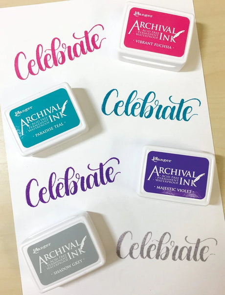 Ranger Mini Archival Ink Pads are the same unique, fade resistant dye ink formula as full size Archival Ink Pads, but in a convenient mini pad. Archival Inks provide long lasting stamping results that are permanent on many surfaces.