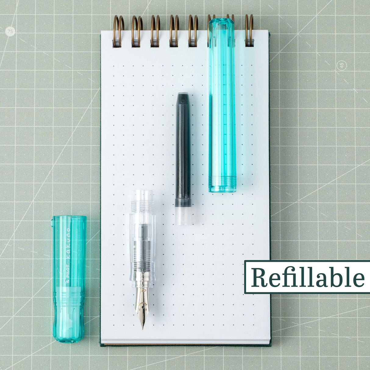 Pilot Kakuno Fountain Pen - Clear Aqua