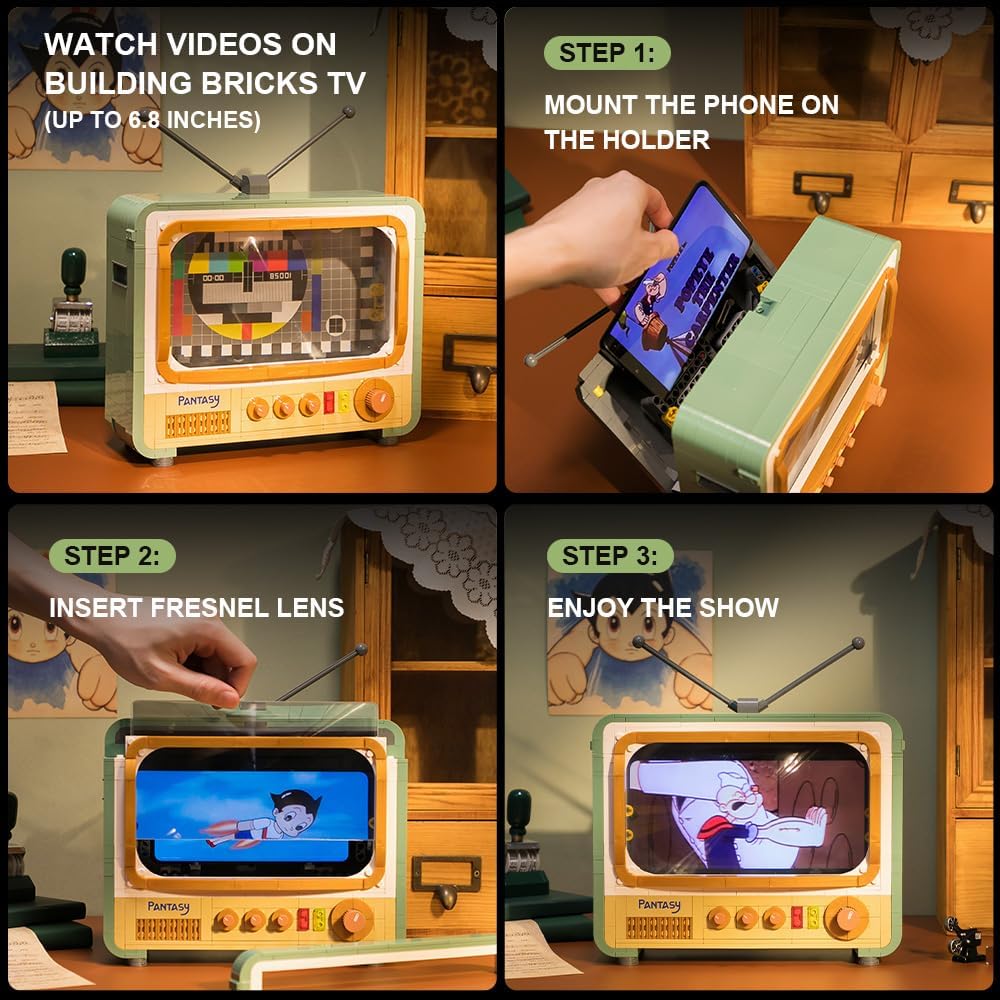 Retro Nostalgic Tv Building Bricks