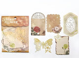 This vintage themed ephemera pack includes 10 pieces of cute paper materials in different color schemes! Each pack comes with pieces in 5 varying styles with 2 of each design.

These pieces make great card decoration, collage pieces, or additions to your journal spreads!
