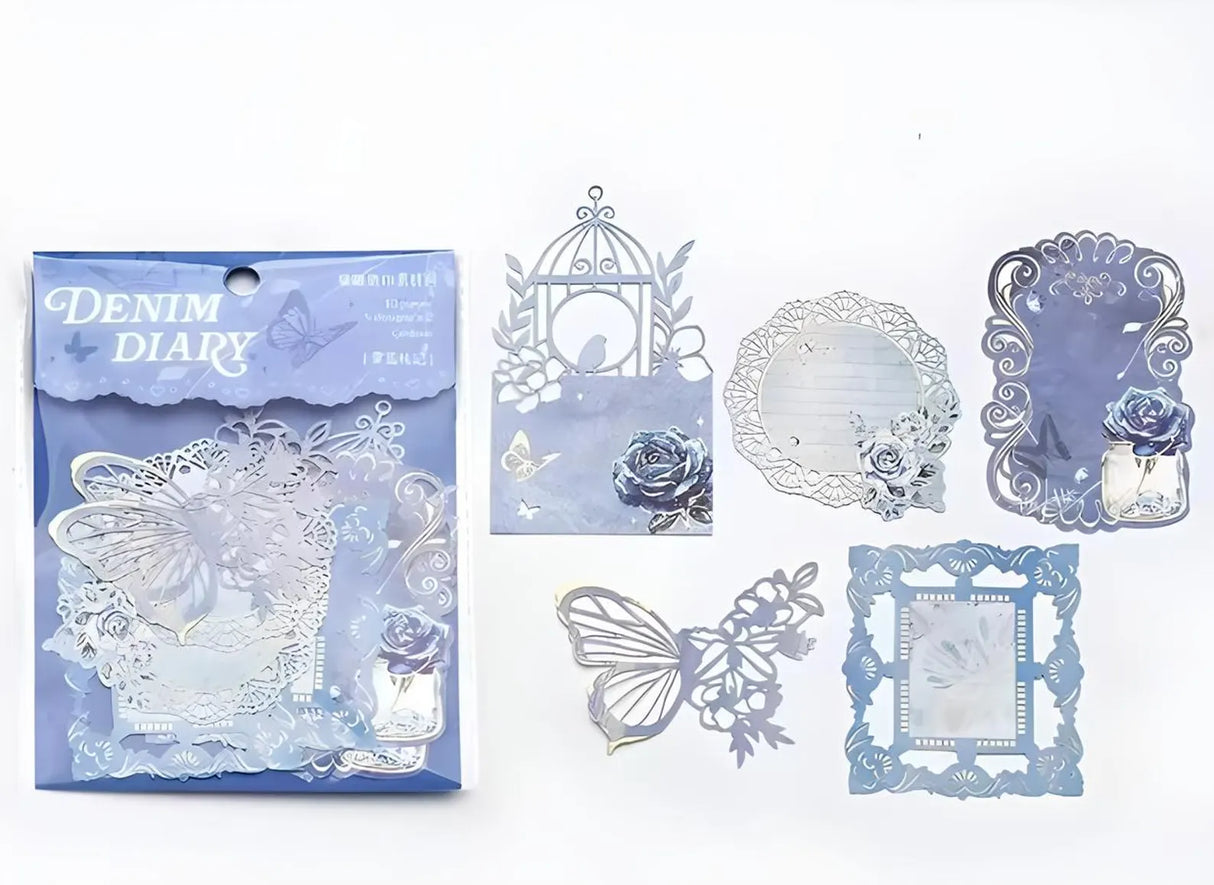 This vintage themed ephemera pack includes 10 pieces of cute paper materials in different color schemes! Each pack comes with pieces in 5 varying styles with 2 of each design.

These pieces make great card decoration, collage pieces, or additions to your journal spreads!