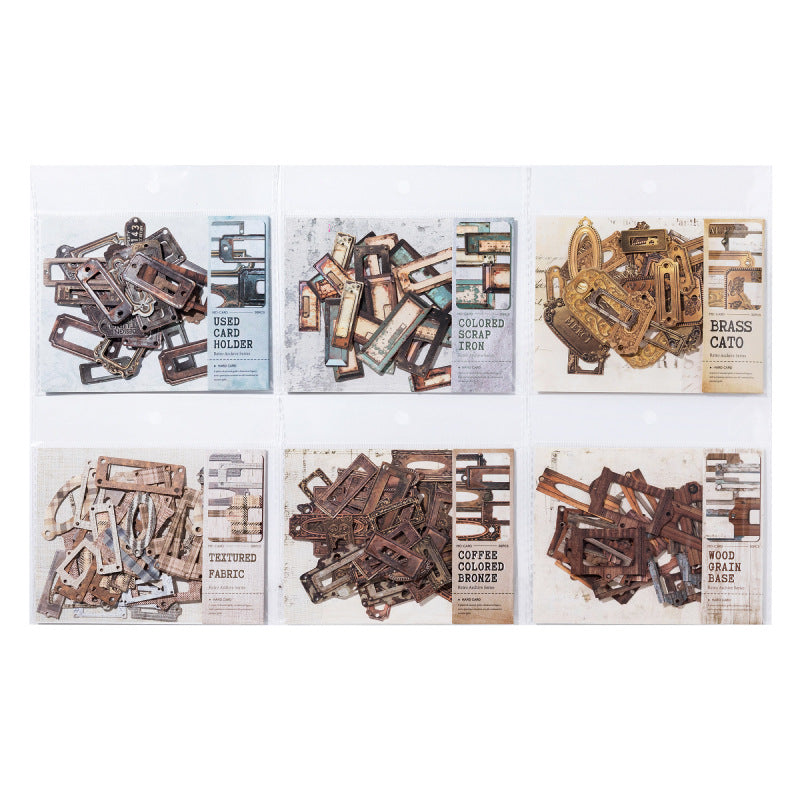 Classic retro card slot with vintage texture stickers that instantly transform your pages into a retro style. These can be used creatively and paired with a 3D mechanism to make your handbag full of vintage surprises!