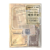This vintage themed ephemera pack includes over 100 pieces of cute paper materials in different color schemes! Each pack comes with pieces in 5 varying sizes with 2 of each design.

These pieces make great card decoration, collage pieces, or additions to your journal spreads!

4 color schemes: Ivory, Blue, Brown, and Pink
Includes 1 pack of ephemera
