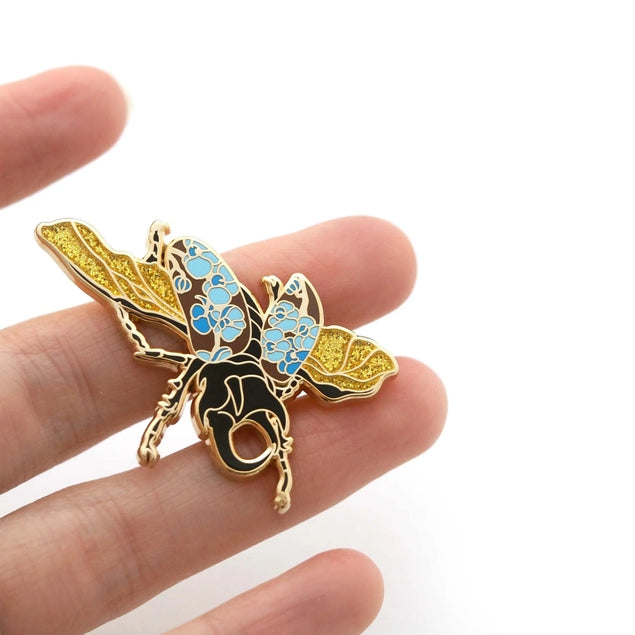 Shoal - Rhinoceros Beetle Pin - Gold