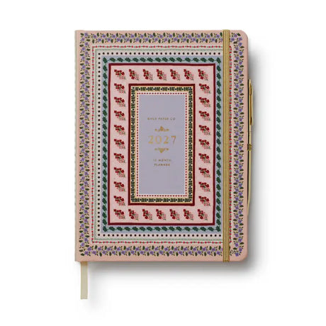 Spanning January 2027 to December 2027, this hardcover planner is framed in our charming Paisley print with a foil-stamped year, and an elastic closure. In addition to weekly and monthly views, the interior includes space for weekly notes and to-dos, a list of celebrations, a pocket folder for storage, and a gold pen.

DETAILS

Printed in full color with foil stamped year
Book cloth wrapped hardboard cover
January 2027-December 2027
Monthly and weekly views
Space for notes and to-dos each week
List of celeb