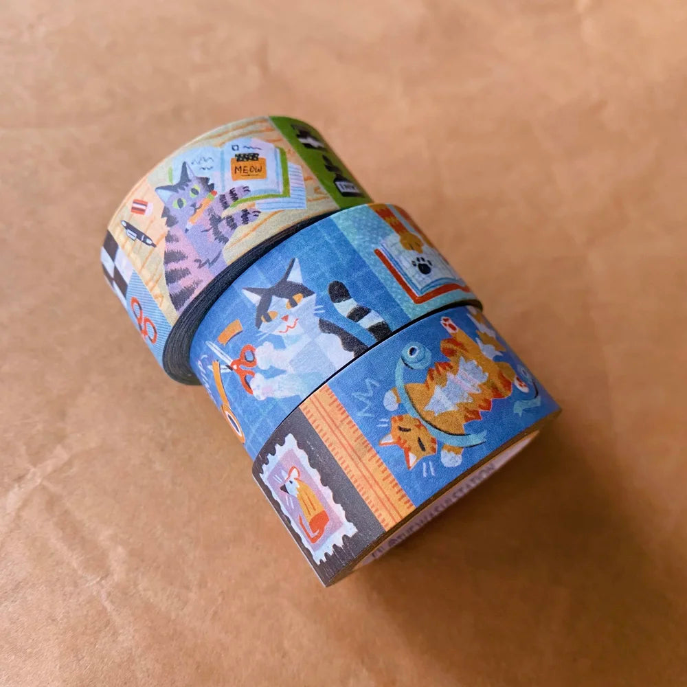 Printed paper tape, perfect for any time you’d use regular tape, only cuter! Use it in planners, journals, scrapbooks, or for sealing and decorating mail. Easily peels off and leaves minimal residue on most surfaces. A perfect gift for the stationery lover in your life - or you!

Original design by Riley's Desk

Dimensions: 20mm x 10m