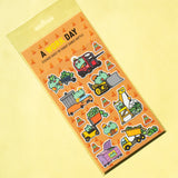 This is part of a new series of sticker sheets that feature different "days".

There are 15 individual stickers on the sheet full of bizness success.

They are vinyl stickers on a clear plastic sheet with a backing card and packaging that's ready to display.
