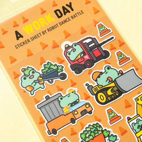 This is part of a new series of sticker sheets that feature different "days".

There are 15 individual stickers on the sheet full of bizness success.

They are vinyl stickers on a clear plastic sheet with a backing card and packaging that's ready to display.