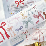 Every page deserves a bow.&nbsp;Bowtiful Days Pre-cut Japanese Washi Tape [3.0]&nbsp;is a charming collection filled with beautifully illustrated bows in every style — delicate ribbons, vintage lace bows, satin statement pieces, and soft pastel accents that instantly elevate your spreads.

Designed with high-quality Japanese washi paper, this tape offers a soft, lightweight texture that blends seamlessly into planners and journals. The&nbsp;pre-cut design&nbsp;makes decorating effortless — simply peel and p