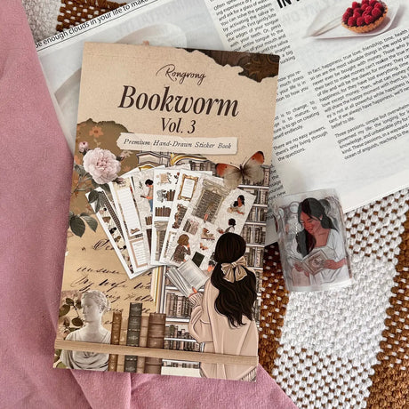 Immerse yourself in the light academia aesthetic, where the beauty of reading and the elegance of learning are romanticized. "Rongrong's Bookworm Vol. 3" is more than just a sticker book; it's an invitation to romanticize your life and reading habits, to find joy in the quiet moments spent between the pages of a book.

This sticker pack&nbsp;has 24 pages of hand-drawn planner stickers including:

12 pages of functional paper planner stickers
12 pages of transparent decorative stickers