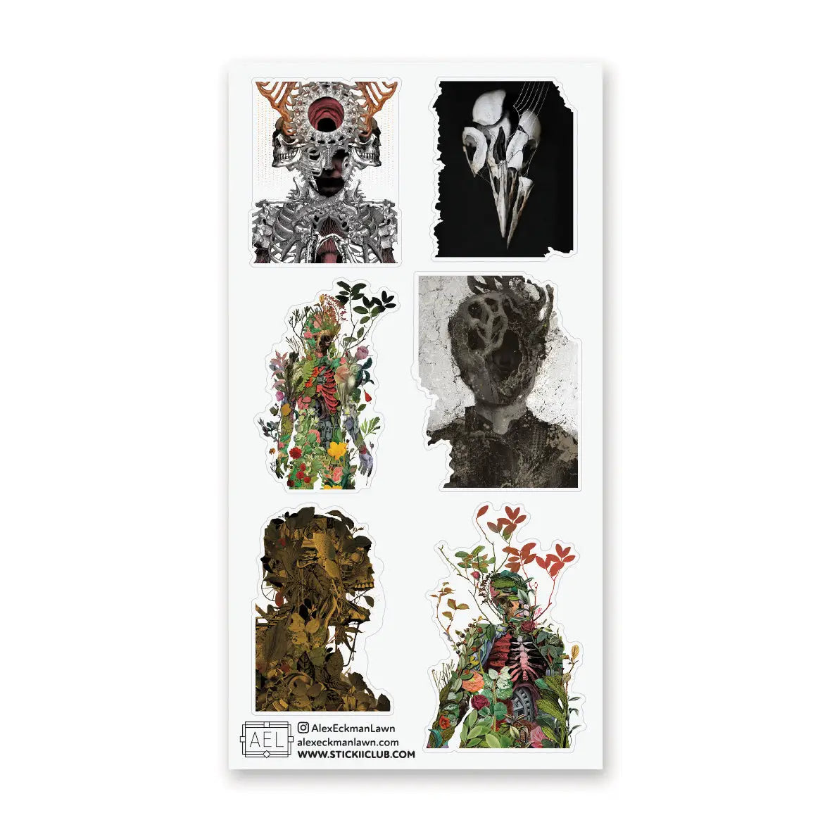 🖤🌿 Step a little closer… @alexeckmanlawn’s hauntingly surreal figures blur the line between the living and.. What’s beyond that. It’s got skeletons tangled in wild blooms, haunting figures breaking through decay, and roots, branches, and bones all colliding in the coolest way. It’s dark, overgrown, and wildly beautiful.