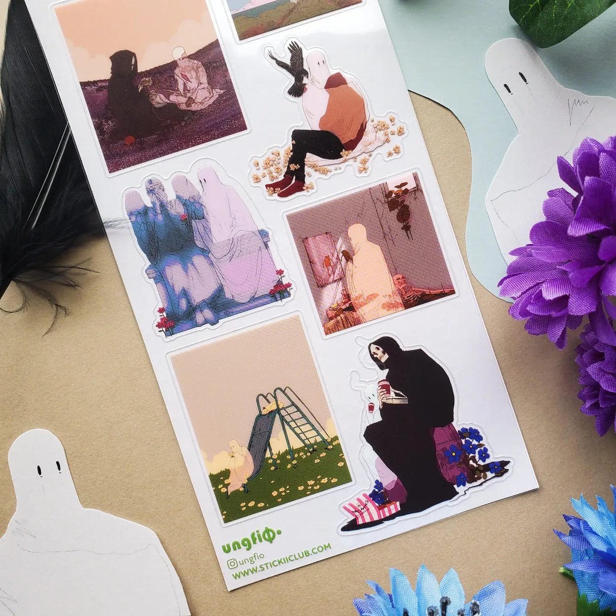 👻☁️ We wanna go hang out in @ungfio’s soft spooky world, turns out it’s less “doom and gloom” and more “just vibing, eternally.” Ghosts don’t haunt, they hang out and even the Grim Reaper clocks out for a coffee break between soul runs. It’s spooky, it’s chill, and honestly… it looks like a pretty good time.