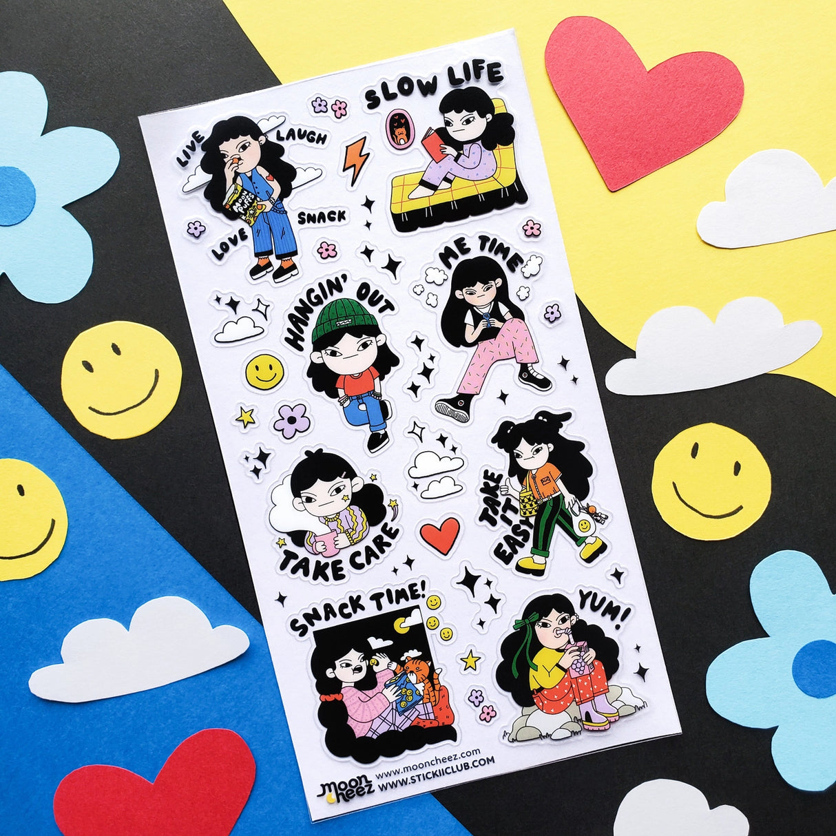 😋🧃 Self-love, but make it snacky, cozy, and unapologetically chill. These designs by @mooncheez are here to remind you that doing nothing is doing something. This sheet celebrates snacks, slow days, solo hangs, and taking care on your own terms.

Art by: @mooncheez