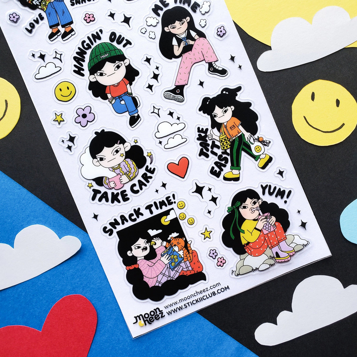 😋🧃 Self-love, but make it snacky, cozy, and unapologetically chill. These designs by @mooncheez are here to remind you that doing nothing is doing something. This sheet celebrates snacks, slow days, solo hangs, and taking care on your own terms.

Art by: @mooncheez