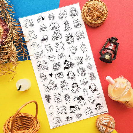 STICKII - Wellness Doodles Sticker Sheet

🧘💖 Find your happy balance with this wholesome sticker sheet! From cozy self-care moments and peaceful yoga poses to leafy plants, warm drinks, and feel-good routines, these sweet doodles celebrate the little joys that make everyday life brighter. Perfect for tracking habits, decorating planners, or adding good vibes to your pages!