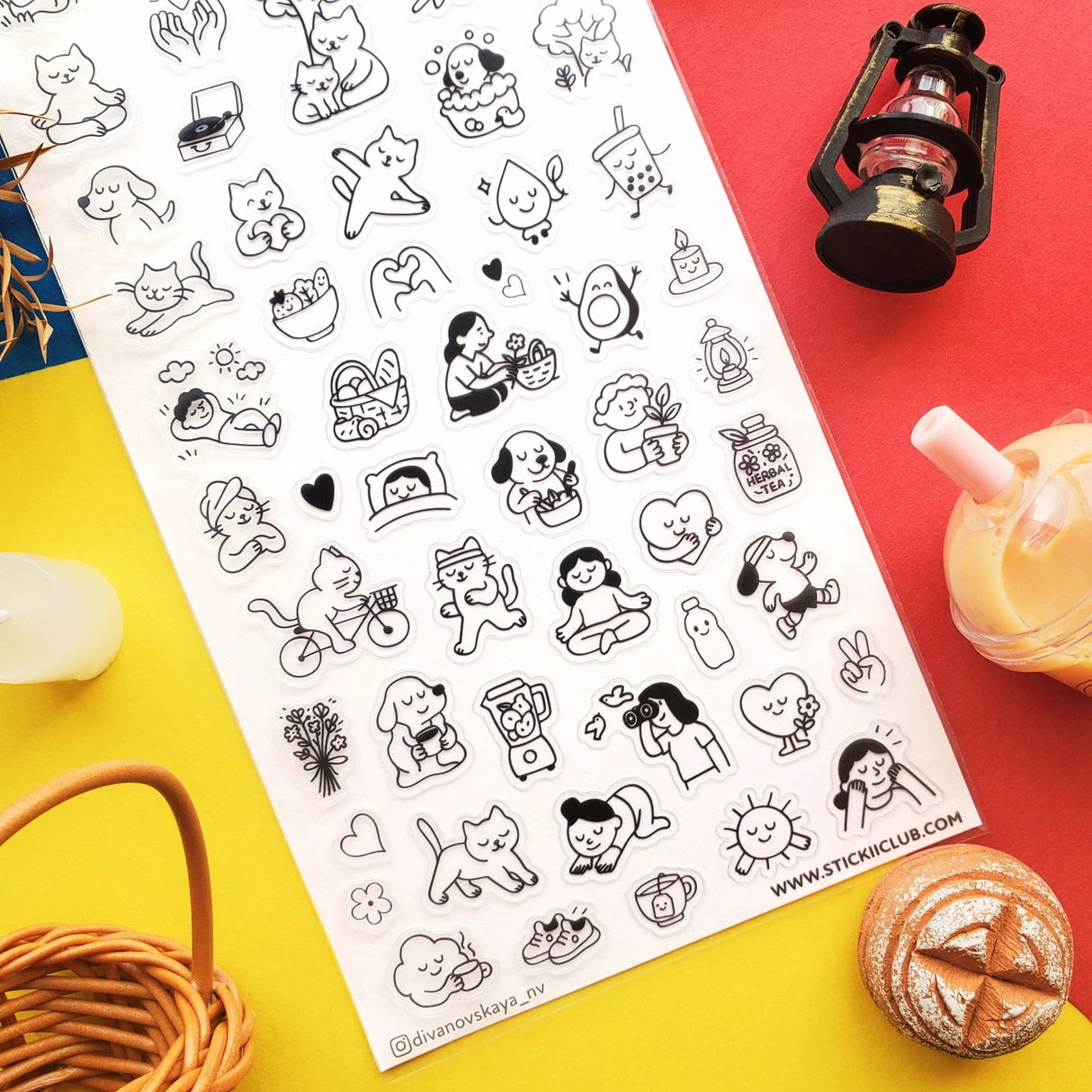 STICKII - Wellness Doodles Sticker Sheet

🧘💖 Find your happy balance with this wholesome sticker sheet! From cozy self-care moments and peaceful yoga poses to leafy plants, warm drinks, and feel-good routines, these sweet doodles celebrate the little joys that make everyday life brighter. Perfect for tracking habits, decorating planners, or adding good vibes to your pages!