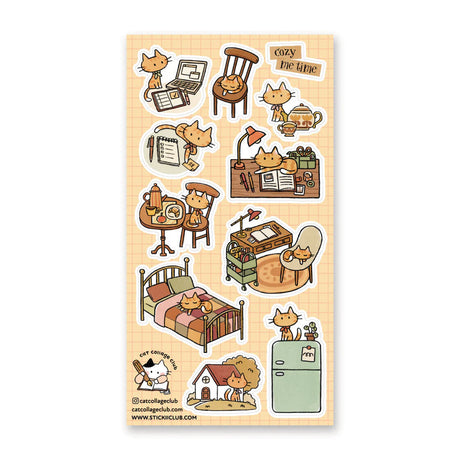 💤🐱 It’s time for some me-time magic with @catcollageclub’s snug-loving fluffball! From brewing a warm pot of tea to jotting down daydreams, tidying up their desk nook, and squeezing in catnaps absolutely everywhere, this charming kitty has the purr-fect cozy day all planned out.