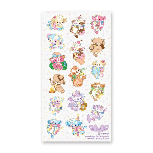 🍦🐮 Say hello to the sweetest little cow crew by @brightbat! Dressed in pastel bows and surrounded by treats galore, these cuddly cuties snack on ice cream, sip fruity drinks, and twirl through their day with the biggest smiles. With sprinkles, soft colors, and moo-velous charm everywhere you look, this sheet is pure sugar-sweet happiness.