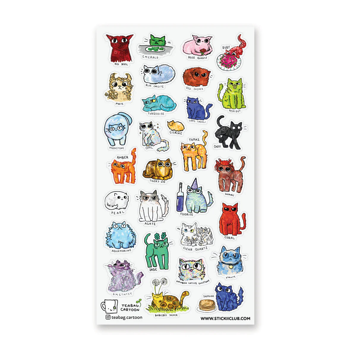 💎🐱 Say hello to @teabag.cartoon’s purr-ecious gem cats, each one sparkling with its own crystal personality! From grumpy garnet loafs to glittery opals and party-ready fluorite, this crew proves that cats and gemstones are a match made in shiny heaven. It’s equal parts cozy, chaotic, and collectible… basically the cat-alog you didn’t know you needed.