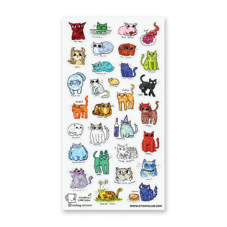 💎🐱 Say hello to @teabag.cartoon’s purr-ecious gem cats, each one sparkling with its own crystal personality! From grumpy garnet loafs to glittery opals and party-ready fluorite, this crew proves that cats and gemstones are a match made in shiny heaven. It’s equal parts cozy, chaotic, and collectible… basically the cat-alog you didn’t know you needed.